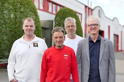 Die Jubilare von links nach rechts: Udo Wewers, Bernd Doschat, Robert Sikorski und Georg Höing