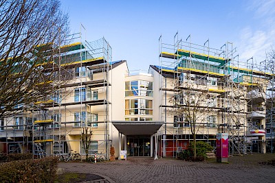 Knapp 4.000 m² Gerüstmaterial wurde hier verarbeitet.